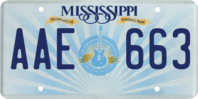 MS license plate AAE663