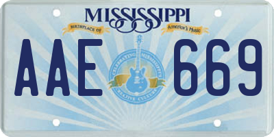 MS license plate AAE669