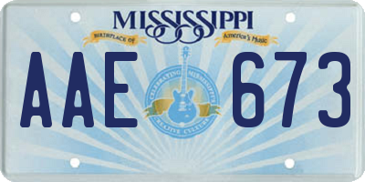 MS license plate AAE673