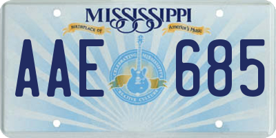 MS license plate AAE685