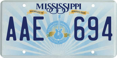 MS license plate AAE694