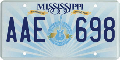 MS license plate AAE698