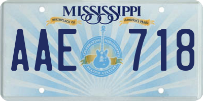 MS license plate AAE718