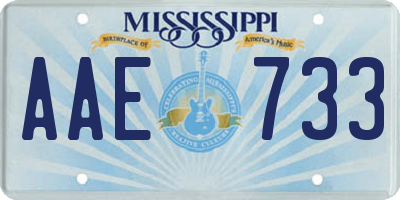 MS license plate AAE733