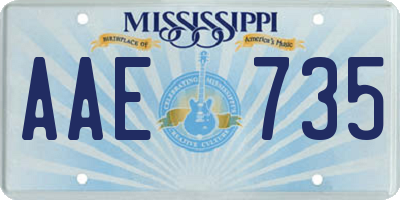 MS license plate AAE735