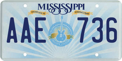 MS license plate AAE736