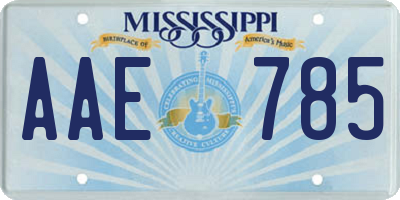 MS license plate AAE785