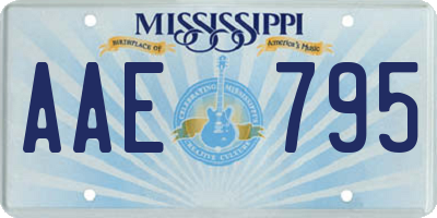 MS license plate AAE795