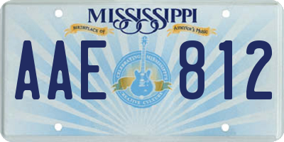 MS license plate AAE812