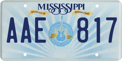 MS license plate AAE817