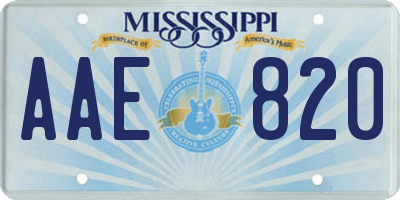 MS license plate AAE820