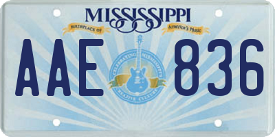 MS license plate AAE836