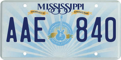 MS license plate AAE840