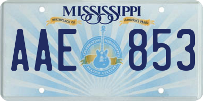 MS license plate AAE853