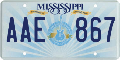 MS license plate AAE867
