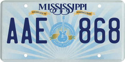 MS license plate AAE868