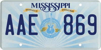 MS license plate AAE869