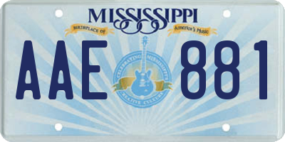 MS license plate AAE881
