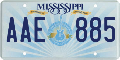 MS license plate AAE885