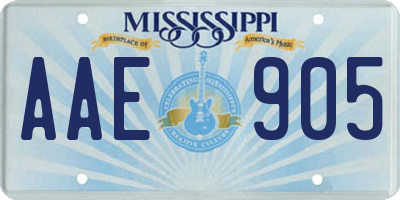 MS license plate AAE905