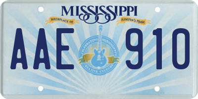 MS license plate AAE910