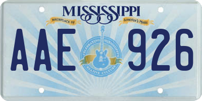 MS license plate AAE926