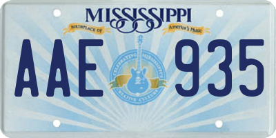 MS license plate AAE935