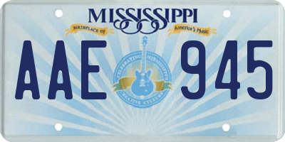 MS license plate AAE945
