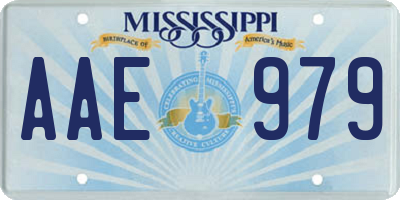 MS license plate AAE979