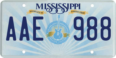 MS license plate AAE988