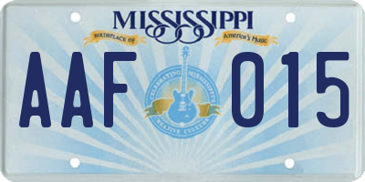 MS license plate AAF015