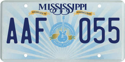 MS license plate AAF055
