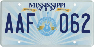 MS license plate AAF062