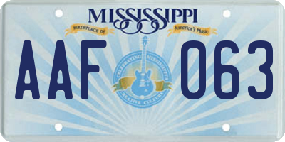 MS license plate AAF063