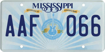 MS license plate AAF066