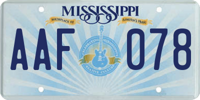 MS license plate AAF078