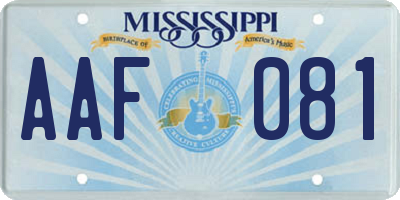 MS license plate AAF081