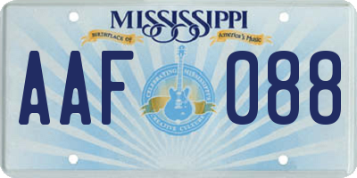 MS license plate AAF088