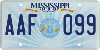 MS license plate AAF099