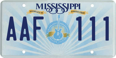 MS license plate AAF111