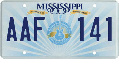 MS license plate AAF141