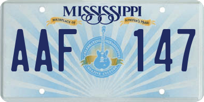 MS license plate AAF147