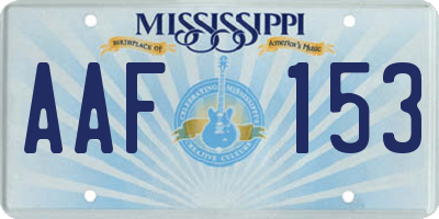 MS license plate AAF153