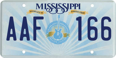 MS license plate AAF166