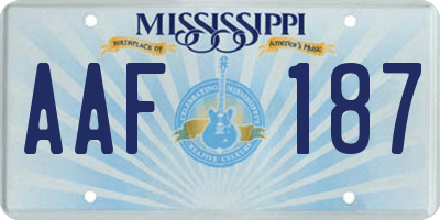 MS license plate AAF187