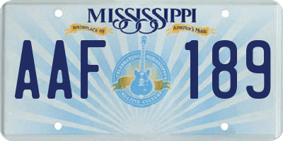 MS license plate AAF189
