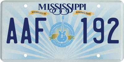 MS license plate AAF192