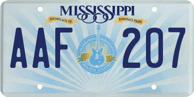 MS license plate AAF207