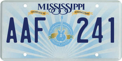 MS license plate AAF241