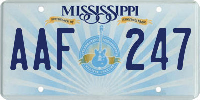MS license plate AAF247